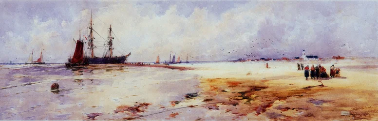 Fischerleute am Katwyk-Strand
