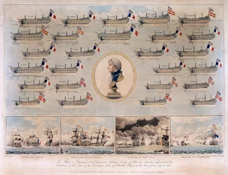 Die von Horatio Nelson erbeuteten Kriegsschiffe zwischen 1793 und 1801 während der Seeschlachten von Genua