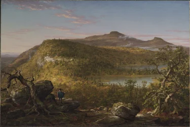 Ansicht der beiden Seen und des Mountain House, Catskill Mountains, Morgen