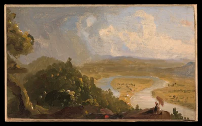 Skizze für Blick vom Mount Holyoke, Northampton, Massachusetts, nach einem Gewitter (The Oxbow)