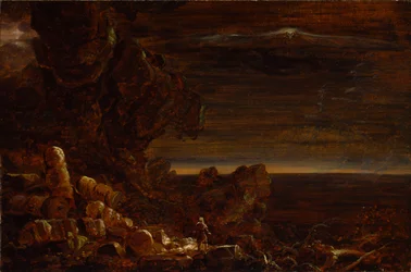 Der Pilger der Welt am Ende seiner Reise Studie für die Serie, Das Kreuz und die Welt