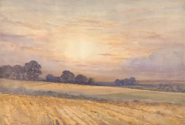 Landschaft bei Sonnenuntergang