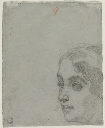 Kopf einer Frau verso, ca. 1857