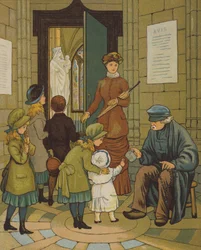 Rouen: Blinder Pierre (Farblithographie)