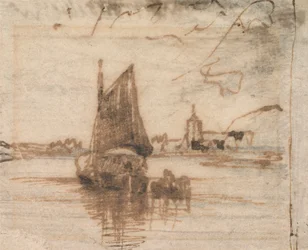 Ein segelndes Boot in der Flaute