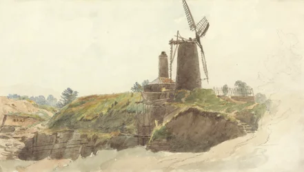 Landschaft mit Windmühle