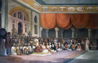 Charles Warre Malet schließt Vertrag mit dem Peshwa des Maratha-Reiches im Jahr 1790 in Durbar