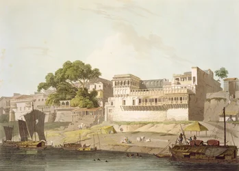 Teil der Stadt Patna am Fluss Ganges, aus 