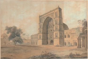 Die Moschee in Juanpore, erbaut von Sultan Hussain Sherki | Aufgenommen im Dezember 1789