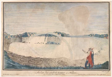 Eine Ostansicht des Großen Wasserfalls von Niagara, 1762