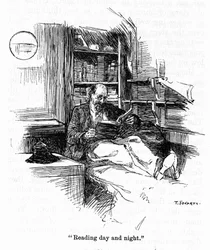 Porträt von Kapitän Joshua Slocum, der 1895 die erste Weltumsegelung unternahm. Zeichnung von Thomas Fogarty, 20. Jahrhundert