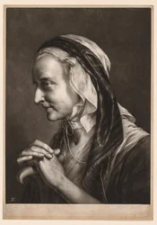 Erste Serie von lebensgroßen Köpfen: Mrs. Frye, 1760