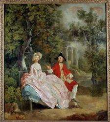 Gespräch in einem Park: Thomas Gainsborough und seine Frau Margaret. Gemälde von Thomas Gainsborough (1727-1788) 1746