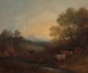 Landschaft mit Vieh