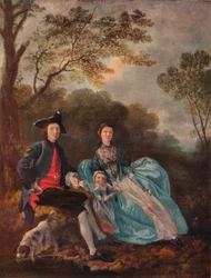 Porträt des Künstlers mit seiner Frau und Tochter, um 1748