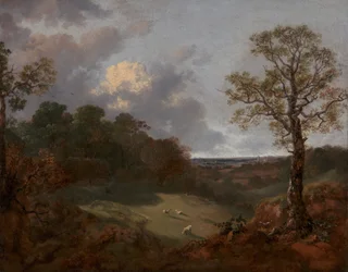 Waldlandschaft mit einer Hütte und einem Hirten, 1748 bis 1750