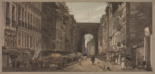 Eine Auswahl von zwanzig der malerischsten Ansichten in Paris: Ansicht des Tores von St. Denis..., 1803
