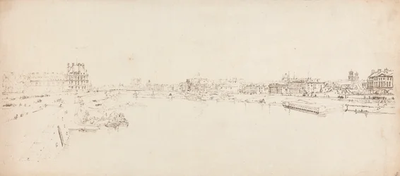 Ansicht der Tuilerien und Brücke vom Pont de la Concorde