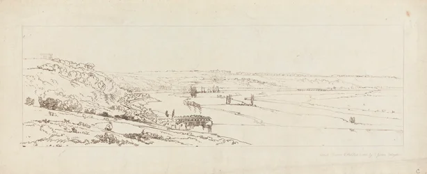 Ansicht der Wasserwerke in Marly und St. Germain-en-Laye in der Ferne
