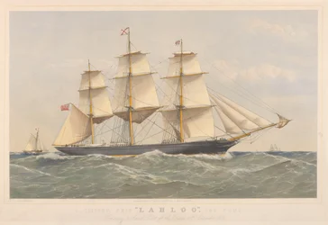 Klipperschiff Lahloo, 799 Tonnen, bereitet sich darauf vor, den Lotsen vor den Owers an Land zu setzen