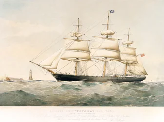 Lithografie des Klipperschiffs 