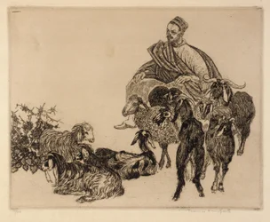 Ohne Titel (Araber mit Ziegen)