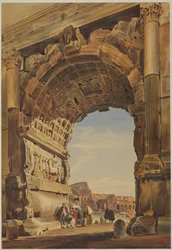 Der Titusbogen und das Kolosseum, Rom