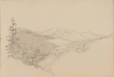 Kauterskill Clove aus dem Skizzenbuch für Landschafts- und Tiermotive, ca. 1860-64