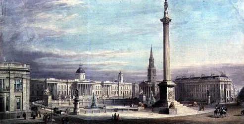 Entwurf für die Gestaltung des Trafalgar Square von G. Moore 1842