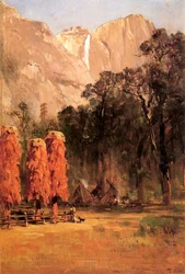 Eichelgranaries der Piute-Indianer, ca. 1873