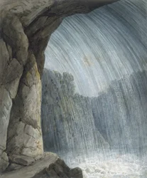 Unter dem Wasserfall