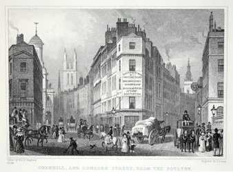 Cornill und Lombard Street, vom Poultry, aus 