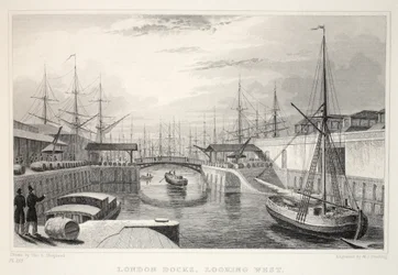 London Docks, Blick nach Westen, aus 