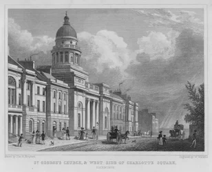 St. Georgs Kirche und Westseite des Charlotte Square, Edinburgh (Gravur)