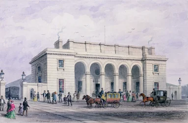 Der Bahnhof der South-Western Railway in Nine Elms Vauxhall, 1856