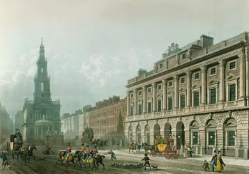 Ansicht von Somerset House, vom Strand aus (aquatinta von J. Bluck, 1819)