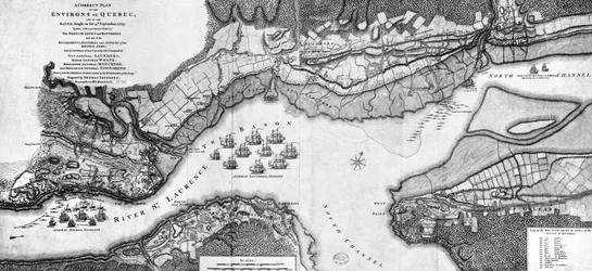 Ein korrekter Plan der Umgebung von Quebec und der Schlacht vom 13. September 1759