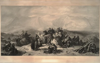 Die Verteidigung von Kars. Sir Fenwick Williams und die Offiziere seines Stabes verabschieden sich von den Bürgern