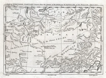 Eine Karte von Westtartarei, gezeichnet nach der Vermessung der Jesuiten und Mr. Kyrillows Karte des Russischen Reiches
