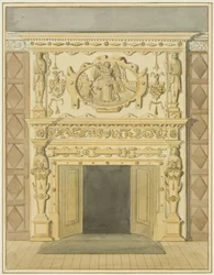 Kamin in der Rechtsbibliothek