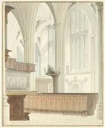 Innenansicht der Kathedrale von Bristol, nahe der Orgel