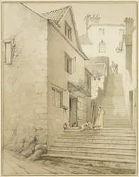 Die Treppen, die Griffin Lane und Church Lane verbinden