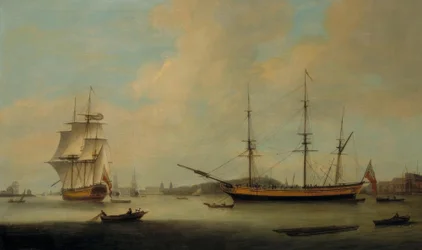 Das US-Schiff Granville vor Deptford
