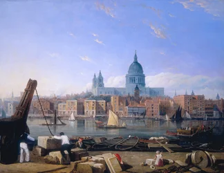 Die Stadt von Bankside, 1820er