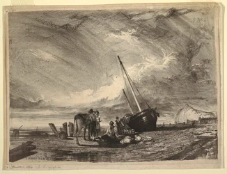 Gestrandetes Fischerboot