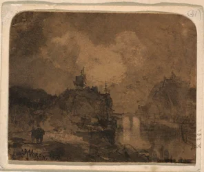 Zeichnung, Flusslandschaft, Grand Canyon, Colorado, 1870