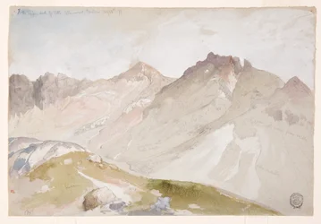 Zeichnung, Das obere Ende des Little Cottonwood Canyon, Wasatch Range, in der Nähe von Ogden, Utah, 13. August 1879