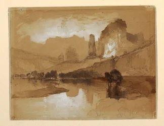 Zeichnung, Yellowstone unterhalb der Wasserfälle, wahrscheinlich 1871