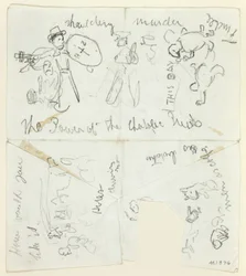 Blatt mit Skizzen: Die Macht der katholischen Priester (recto); Blatt mit Skizzen (verso)