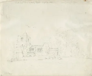 Arley Kirche: Bleistiftzeichnung, 4. Sep 1837